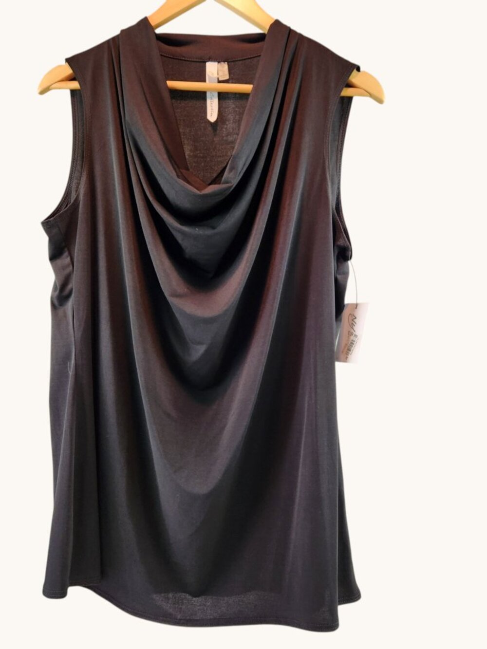 NY Collection Black Sleeveless Cowl Neck Top Women’s XL USA Made NWT Classic